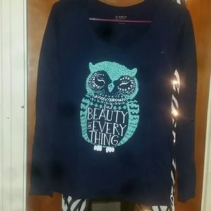 Navy blue long sleeve shirt